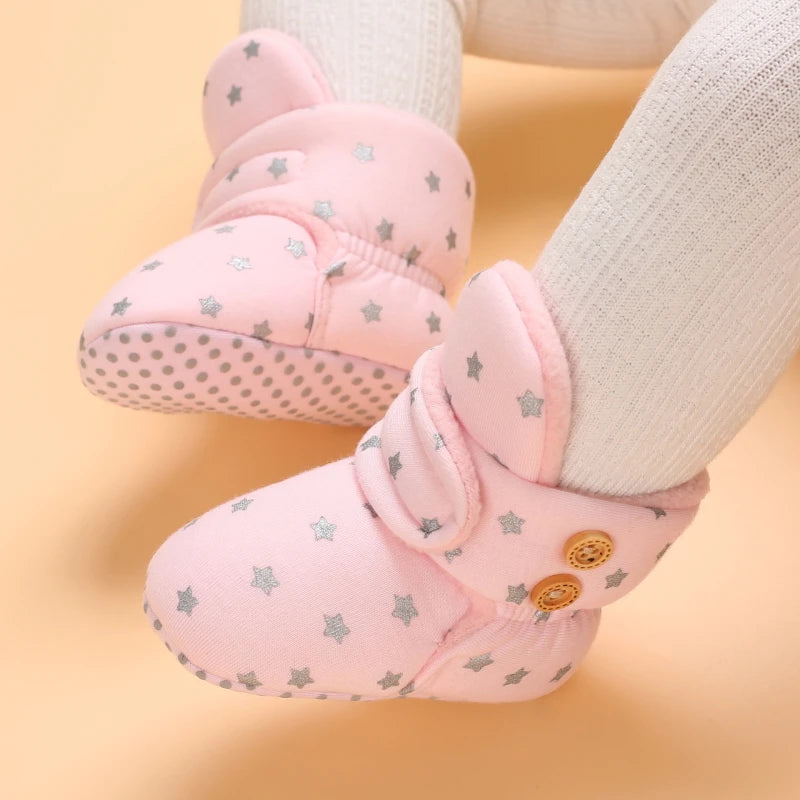 0–18M Winter Baby Snow Boots – Plush Fleece Warm Ankle Boots for Newborn Boys & Girls