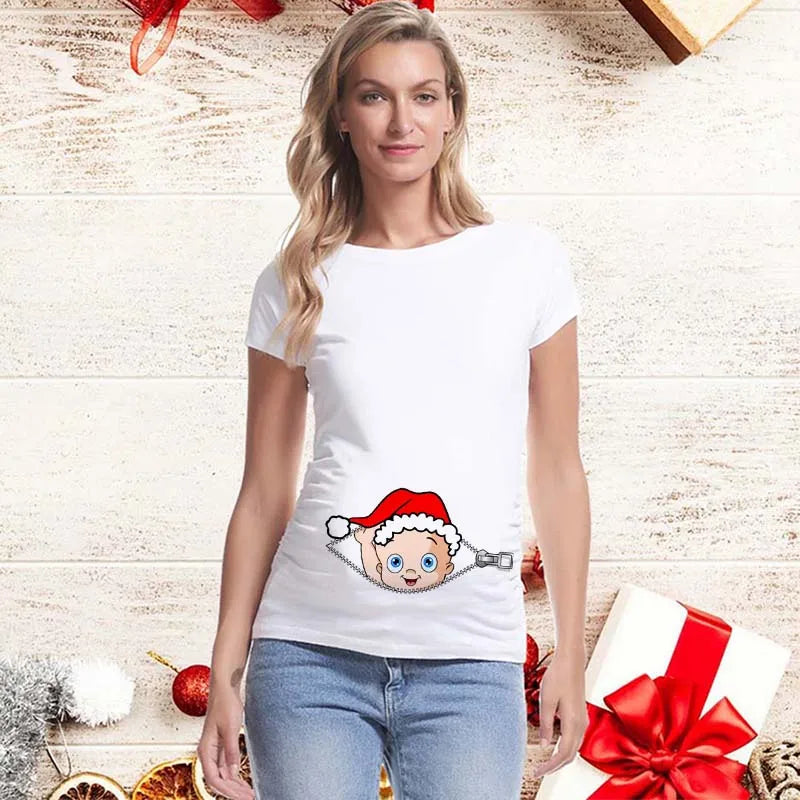 Christmas Pregnancy Shirt | Funny New Pregnancy Announcement T-Shirt | Baby on The Way | Cute Christmas Shirts | Best Xmas Gifts