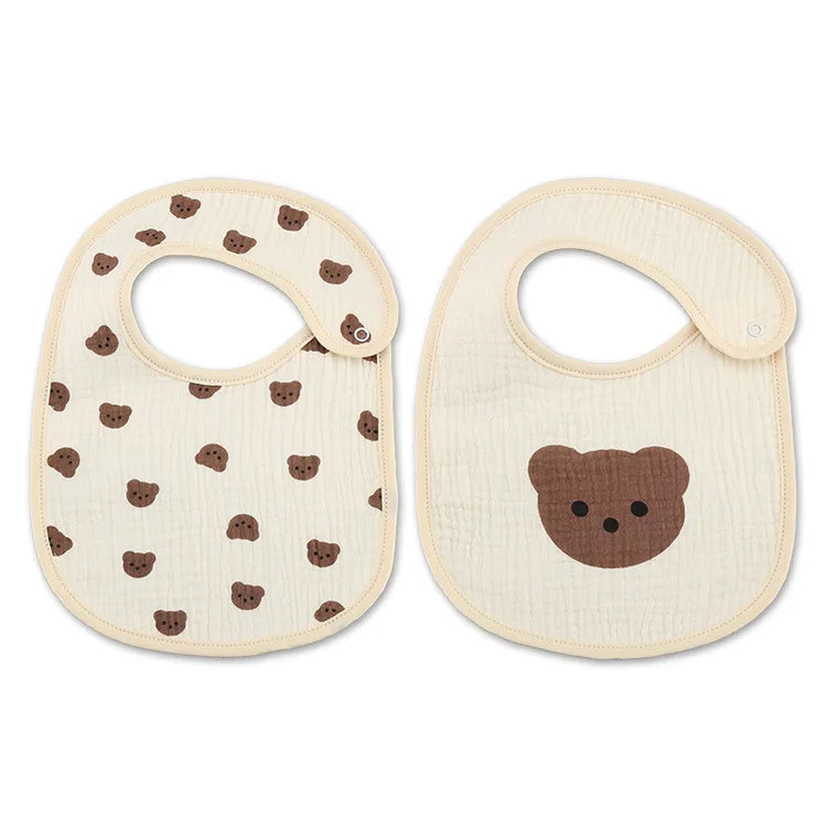 2-Piece Set – Cotton Waterproof Baby Bibs, Four Seasons Bibs & Newborn Burp Cloths for Boys & Girls, Soft Drooling & Breastfeeding Towels - Kidzy Market
