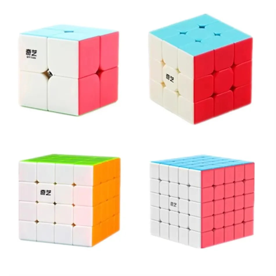 Qiyi Magic Cube 2x2, 3x3, 4x4, 5x5, 6x6, Black Stickers, Educational Puzzle Toy for Children & Kids, Cubo Magico Gift Toy