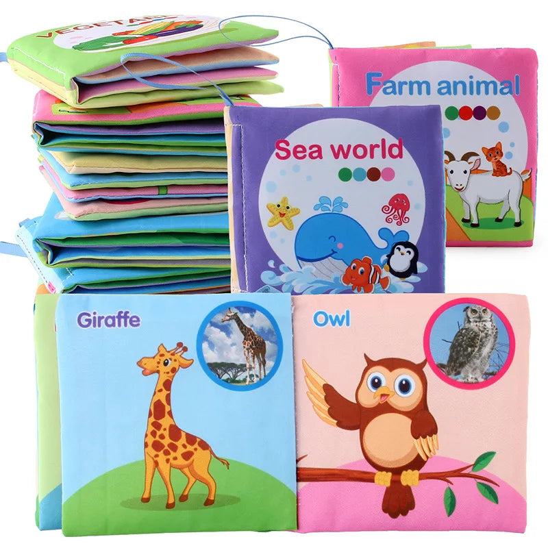 Baby Soft Cloth Book for Newborns 0-12 Months - 3D Animal Family Cognitive Montessori Early Educational Toy, Gift for Kids