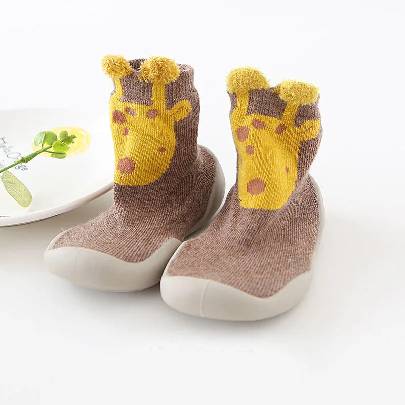 Baby First Walker Shoes – Soft Rubber Sole Non-Slip Knit Booties for Infants & Toddlers (Boys & Girls)