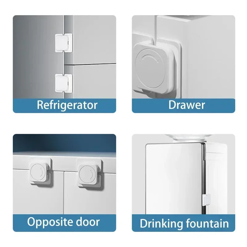 Baby Safety Lock Multifunctional Anti-Open Cabinet Buckle Children Refrigerator Cabinet Door Lock Kids Home Security Protection