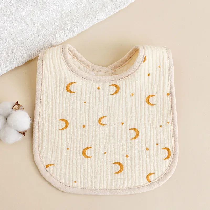 Newborn Baby U-Shaped Bibs | 6 Layers Cotton Gauze Saliva Towel, Bandana Scarf for Boys & Girls, Drool Feeding Burp Cloth - Kidzy Market