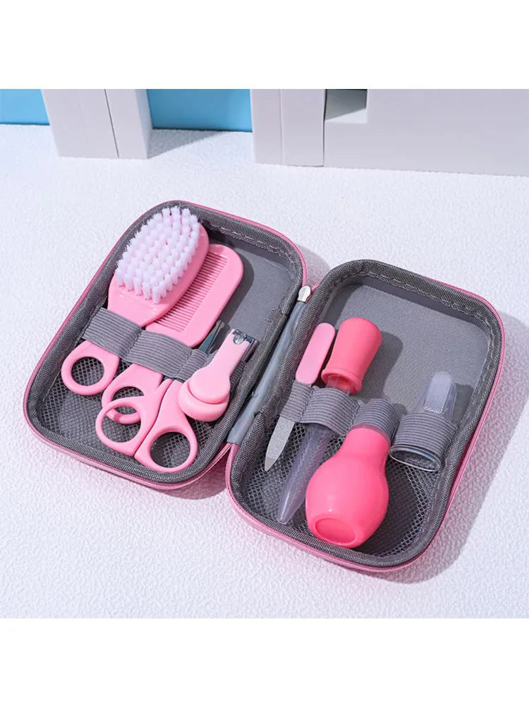 8Pcs/Set Comb & Nose Inhaler Care Set - EVA Package Baby Care Kit - 13Pcs Multifunctional Newborn Baby Nail Clippers