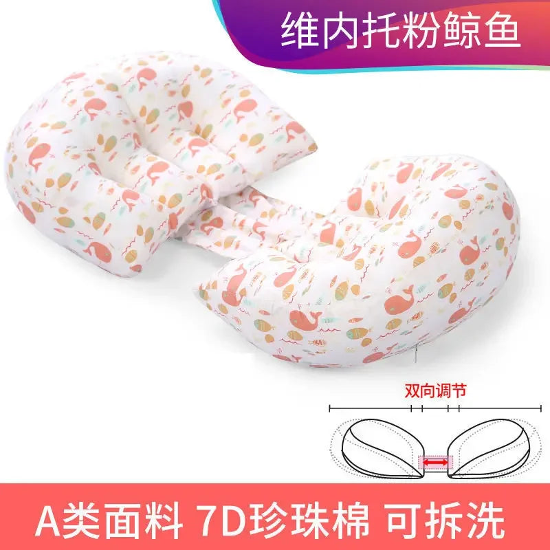 Cotton Waist Maternity Pillow for Pregnant Women - U-Shaped Full Body Pregnancy Pillow & Cushion Pad for Sleeping