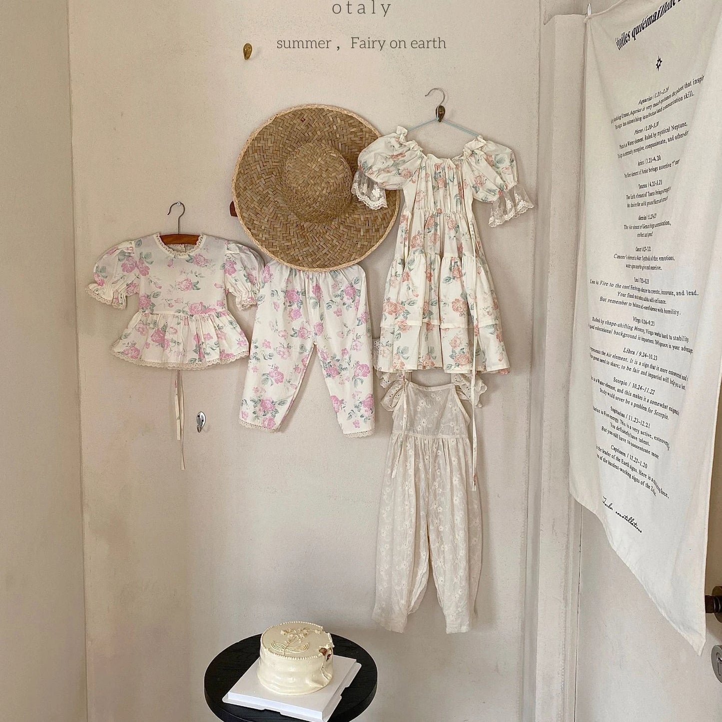 Toddler Girl Vintage Floral Embroidered Jumpsuit – Bowknot Back Romper with Straps (Summer Outfit, Princess Style)