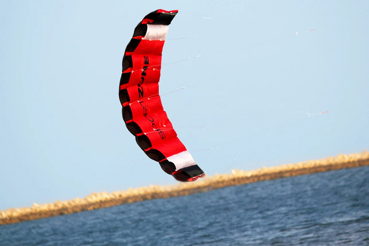 Outdoor Fun Sports High Quality 1.8m Dual Line Parafoil Parachute Beach Kite – Easy to Fly with Flying Tools