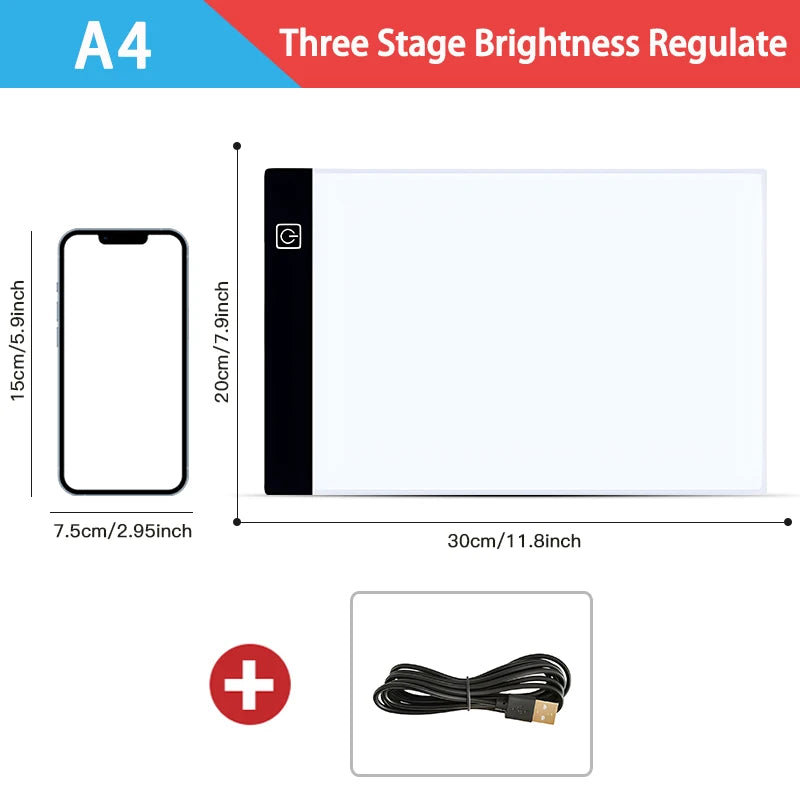 A3/A4/A5 Dimmable LED Drawing Copy Pad – Educational Painting Toy for Kids, Creative Growth Gift
