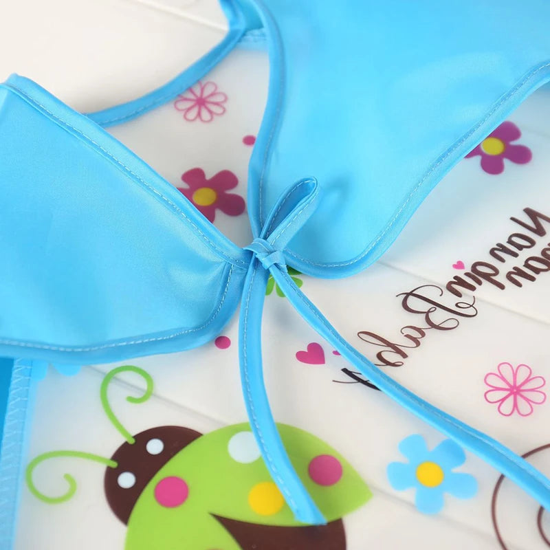 0-3 Years Baby EVA Waterproof Anti-Dirty Bib – Long Sleeve Strap Coat with Cute Cartoon Pattern, Dirt-Proof Soft Feeding Bib & Burp Cloth - Kidzy Market