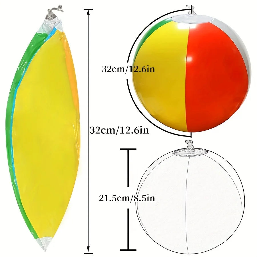 10-Piece Colorful Inflatable Beach Balls Set for Swimming Pool and Water Games