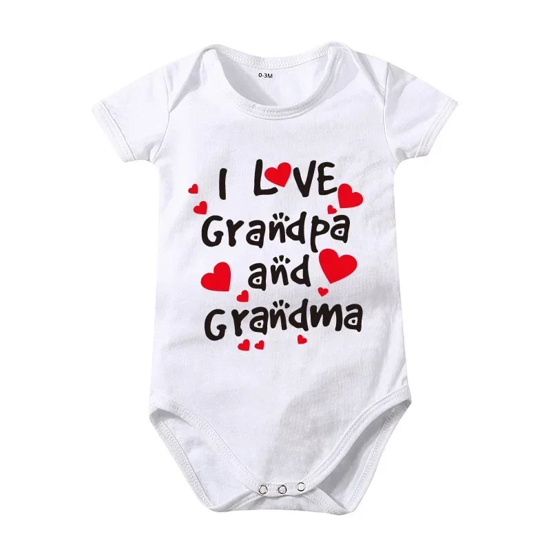 Pure Cotton “I Love Mom” & “I Love Dad” Newborn Rompers - Matching Baby Bodysuits for Twins, Summer Clothes for 0-24 Months