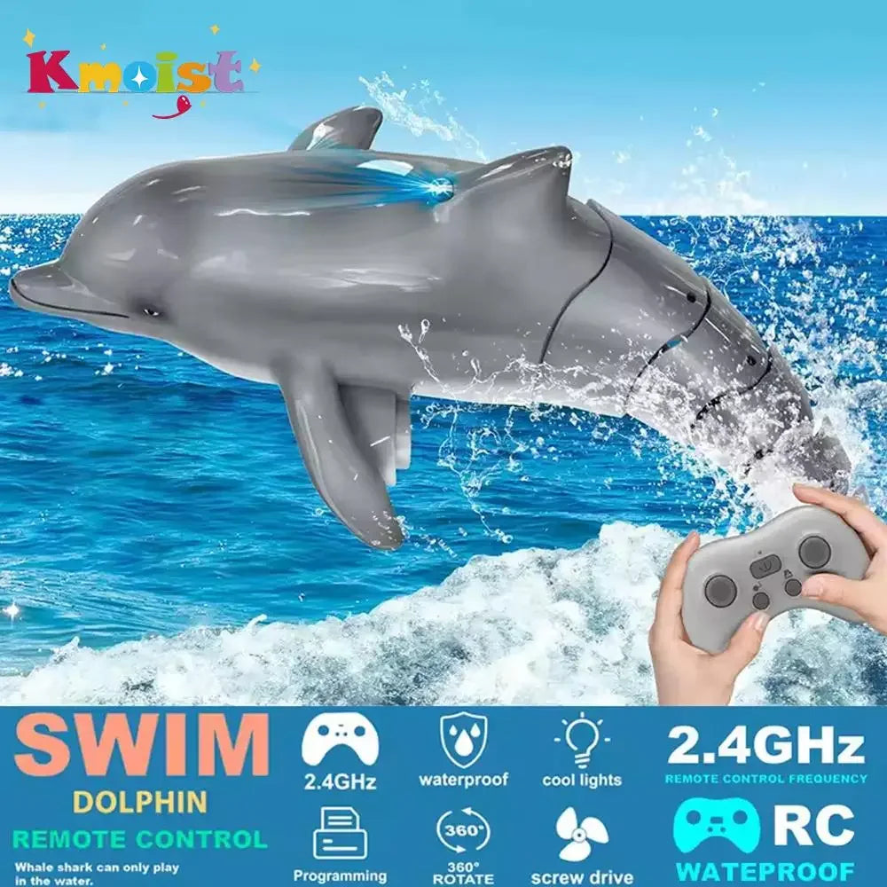 2.4G RC Dolphin Fish Toy – Waterproof Remote Control Electric Swimming Animal for Kids