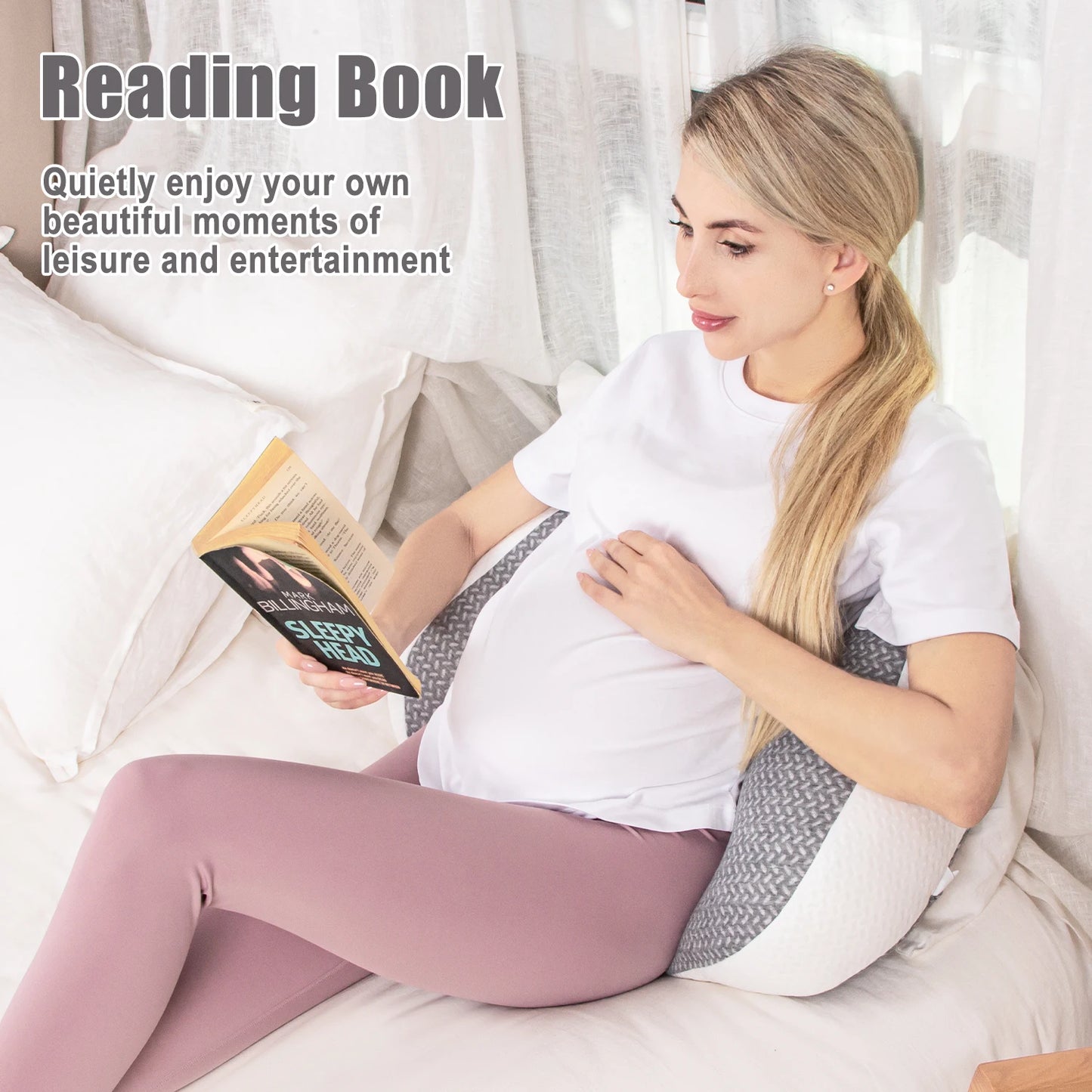 Pregnancy Pillow - Waist Protection & Side Sleeping Support Pillow for Pregnant Women