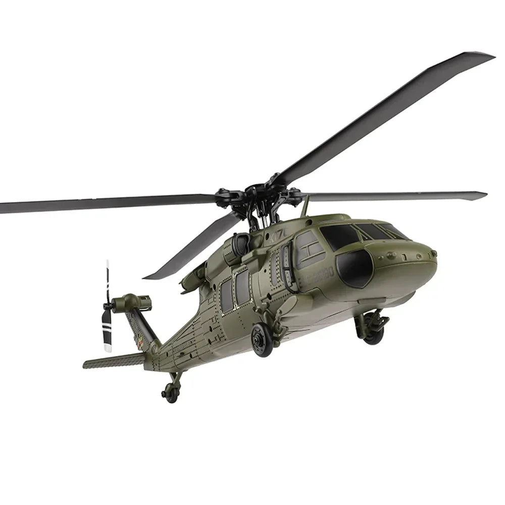 WLtoys K170 UH-60L RC Helicopter – 2.4G 4CH 6-Axis Gyro Brushless Motor Military Green RTF