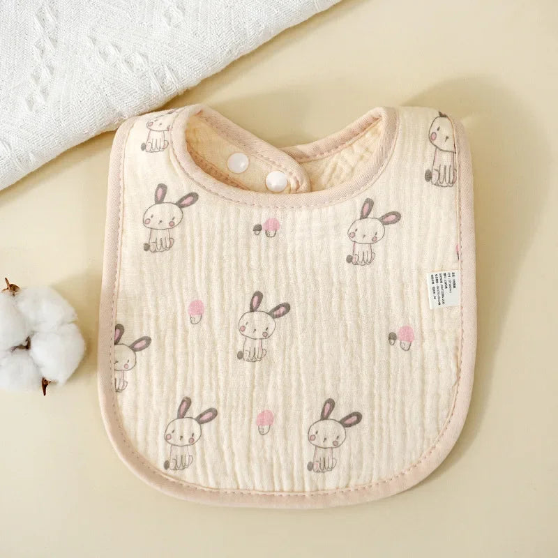 Newborn Baby U-Shaped Bibs | 6 Layers Cotton Gauze Saliva Towel, Bandana Scarf for Boys & Girls, Drool Feeding Burp Cloth - Kidzy Market