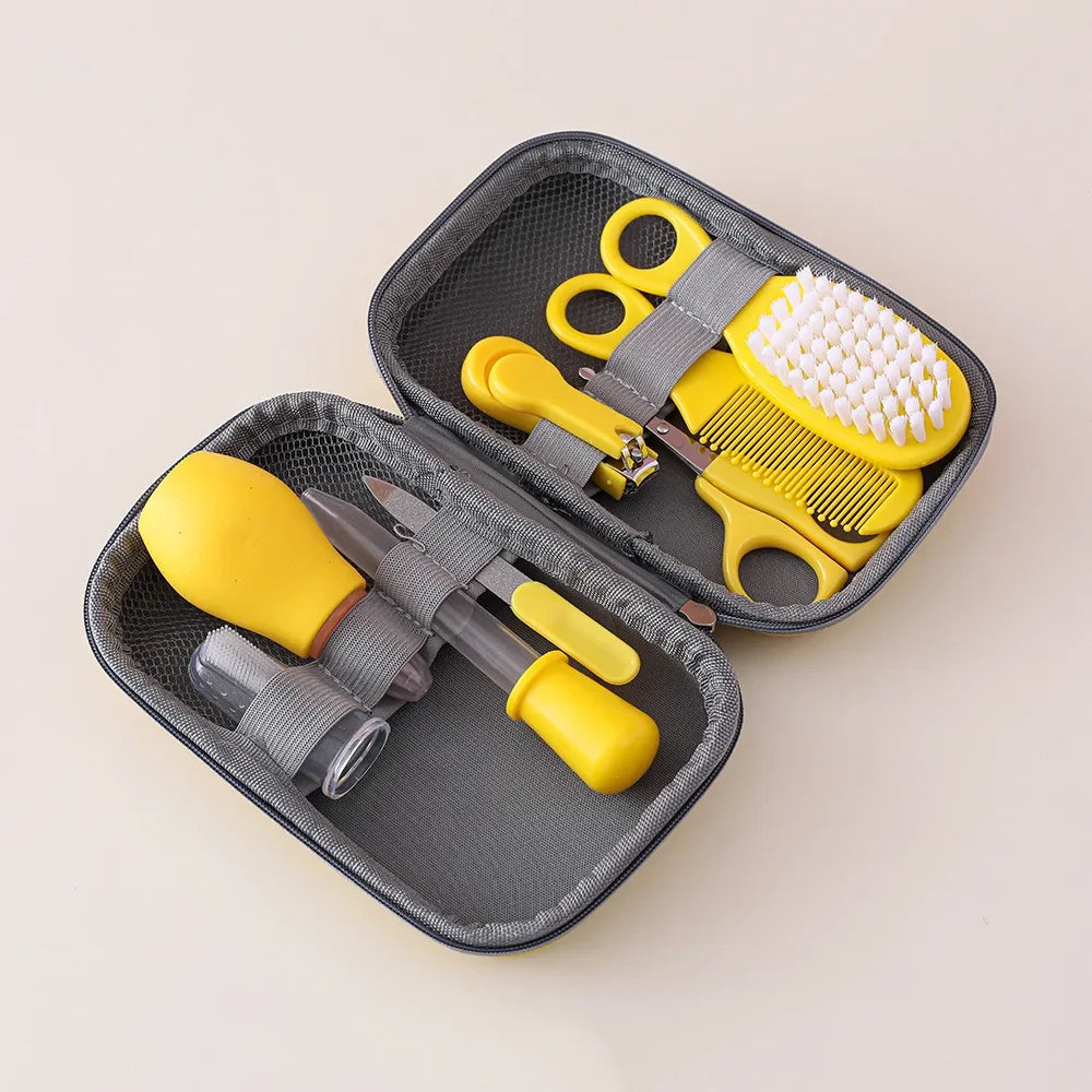 8Pcs/Set Comb & Nose Inhaler Care Set - EVA Package Baby Care Kit - 13Pcs Multifunctional Newborn Baby Nail Clippers