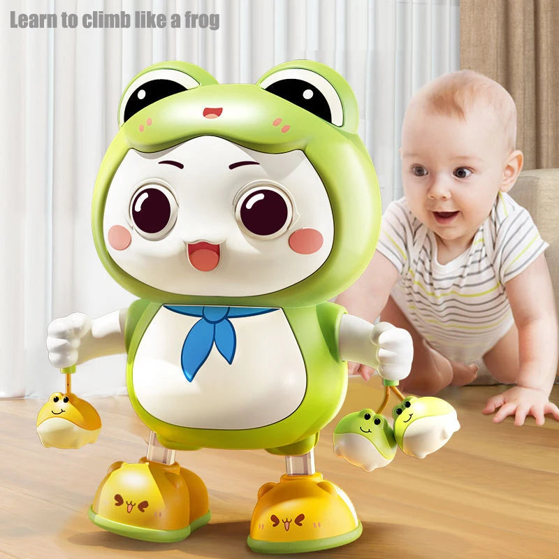 Electronic Pets Dancing Toy with Swing Light and Music – Cute Frog Cartoon Animal Baby Learning to Crawl Toy, Perfect Gift for Kids