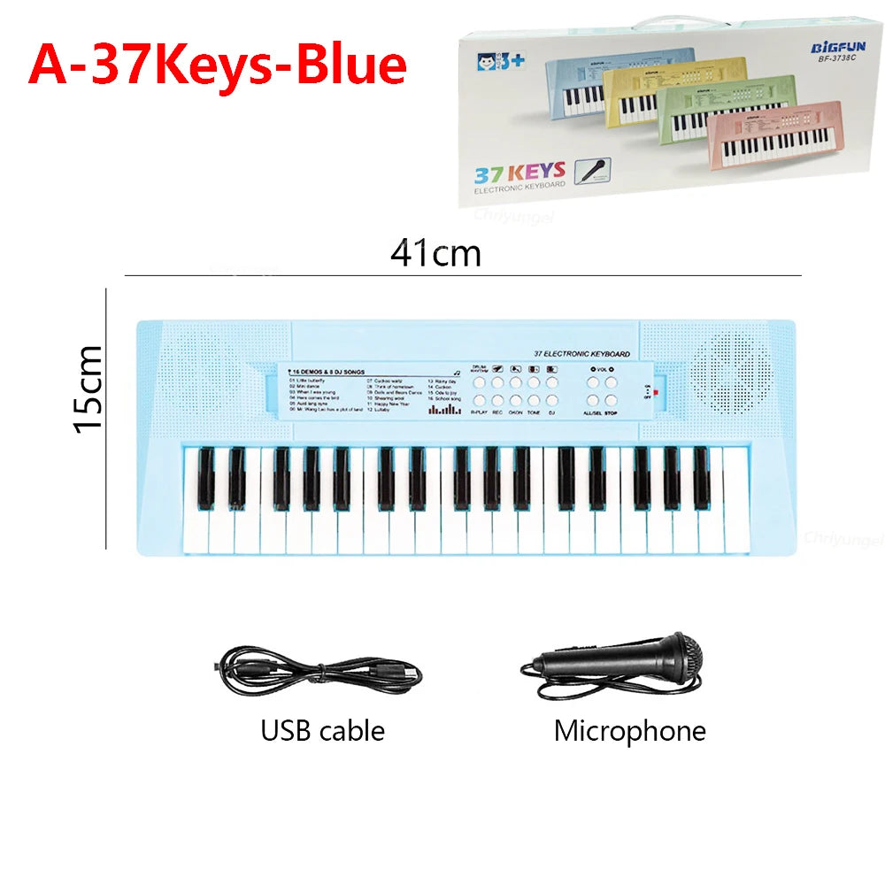 37 Keys Kids Electronic Piano Organ Keyboard with Microphone – Educational Toys, Musical Instrument, Perfect Gift for Children (Boys & Girls)