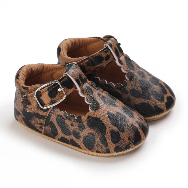 0-18M Newborn Baby Shoes – Cute Leopard Pattern Sports Sandals, Soft Sole Comfortable Walking Shoes for Girls