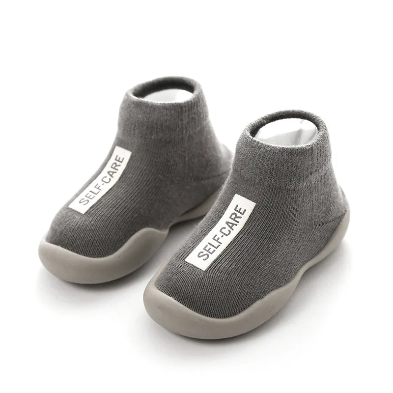 Baby First Walker Shoes – Soft Rubber Sole Non-Slip Knit Booties for Infants & Toddlers (Boys & Girls)