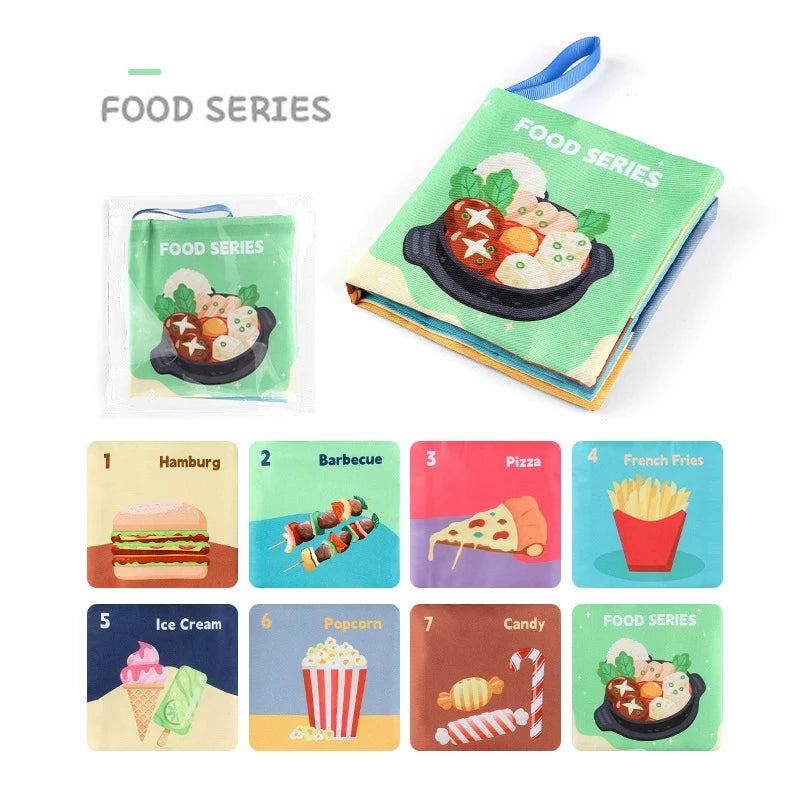 Soft Baby Books Toys - Montessori 3D Touch and Feel High Contrast Cloth Book, Sensory Early Learning Games for Kids, Educational Toys