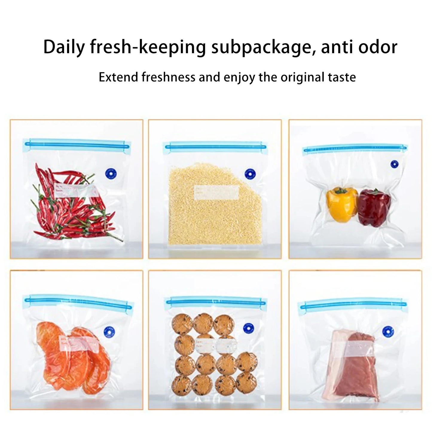 20/10pcs Vacuum Sealed Food Storage Bags – Reusable Household Compression Bags for Snacks, Kitchen Accessories