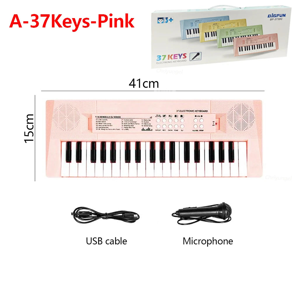 37 Keys Kids Electronic Piano Organ Keyboard with Microphone – Educational Toys, Musical Instrument, Perfect Gift for Children (Boys & Girls)