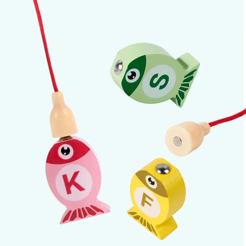 Children’s Wooden Fishing Game – Alphabet & Numeric Cognitive Toys, Interactive Educational Gift