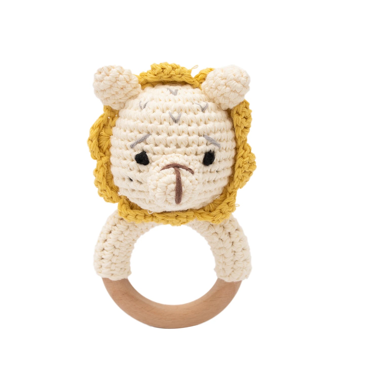 1pc Baby Teether Music Rattle - Animal Crochet Rattle, Elephant & Giraffe Wooden Ring, Babies Gym Montessori Children’s Toys
