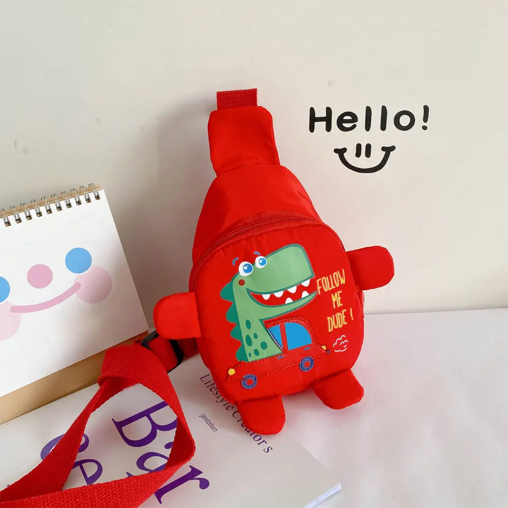 Cartoon Toddler Shoulder Bags - Baby Outdoor Travel Backpack, Unisex Dinosaur Mini Cross-body Chest Bag for 3-6 Years - Kidzy Market