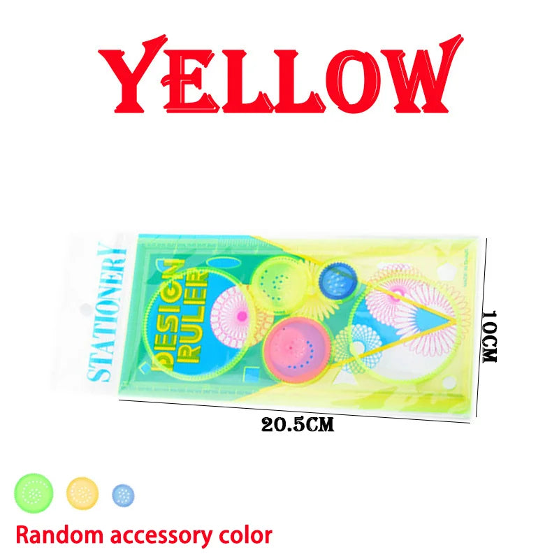 Geometry Spirograph Drawing Stencil Set – Painting Template and Ruler Art Craft for Kids, Creative Educational Toy with Flower Designs