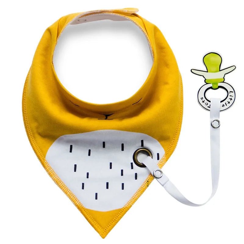 Fashionable Waterproof Cotton Baby Bibs – Triangle Saliva Towel & Pacifier Bibs for Infants - Kidzy Market