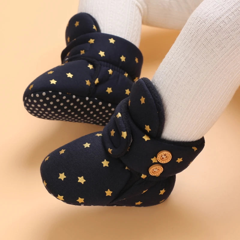 0–18M Winter Baby Snow Boots – Plush Fleece Warm Ankle Boots for Newborn Boys & Girls