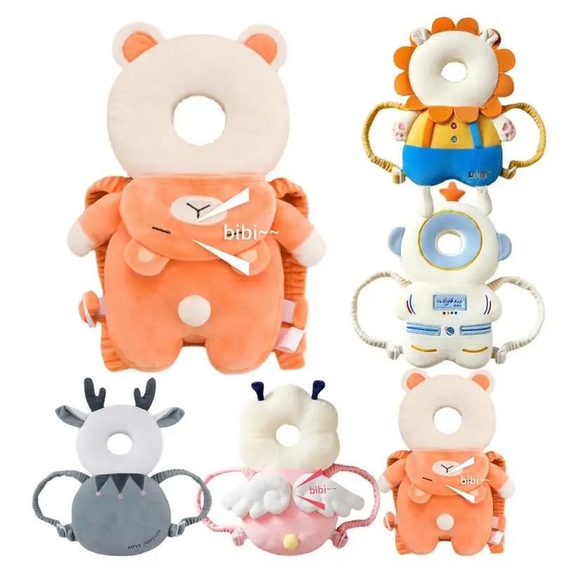 Baby Fall Pillow Backpack Head Protector Cartoon Design with Water Filling and Magnetic Material for Baby Protection