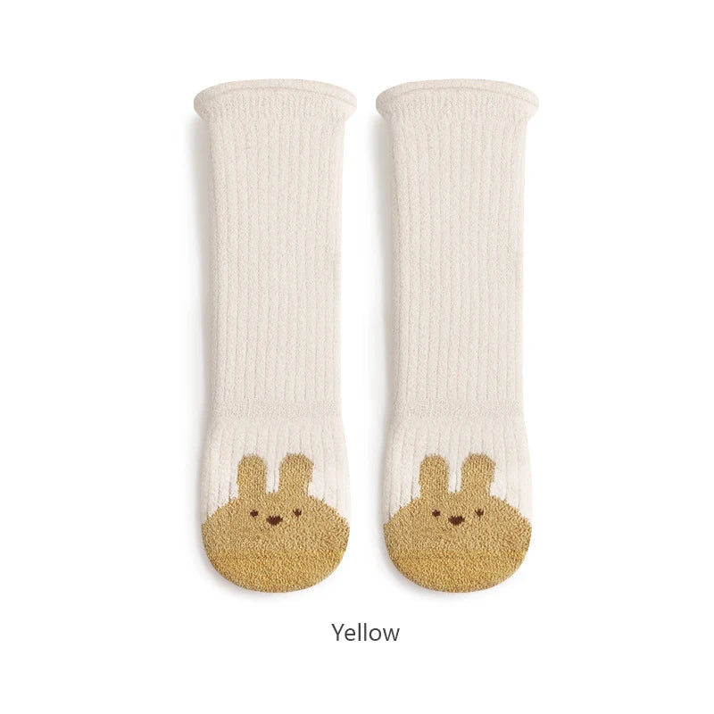 Winter Baby Knee-High Socks – Thick Warm Stockings with Cute Cartoon Design (Newborn & Toddler)
