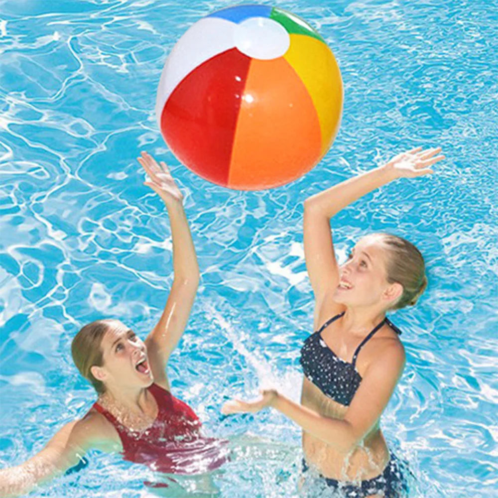 10-Piece Colorful Inflatable Beach Balls Set for Swimming Pool and Water Games