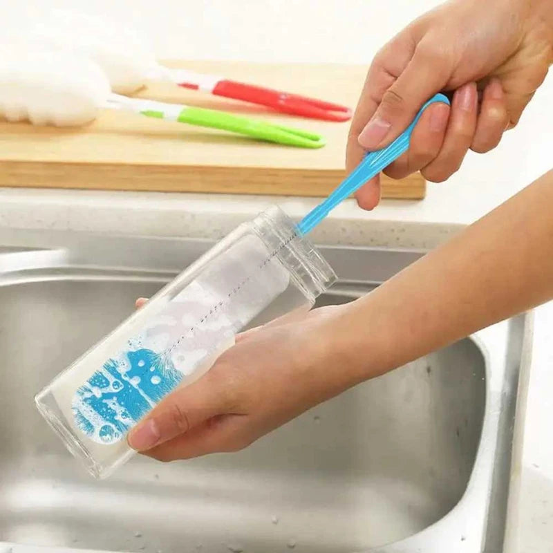 8PCS Bottle Cleaning Brush Set – Long Handle, Cup Lid Detail Brush, Crevice & Straw Cleaner