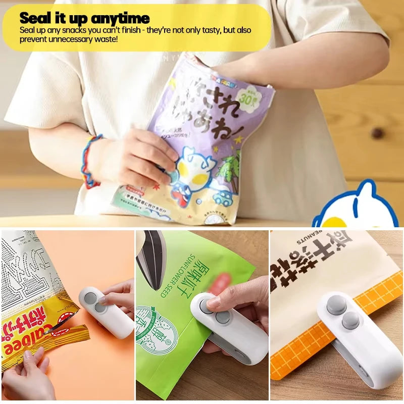 Heat Sealer for Snacks Portable Sealer Mini Heat Bag Sealing Machine Food Packaging Heat Sealer Household Moisture-Proof Tool