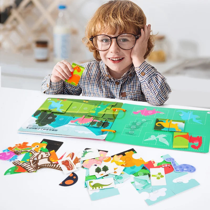 Montessori Quiet Book – Animal and Number Matching Puzzle Toy for Kids