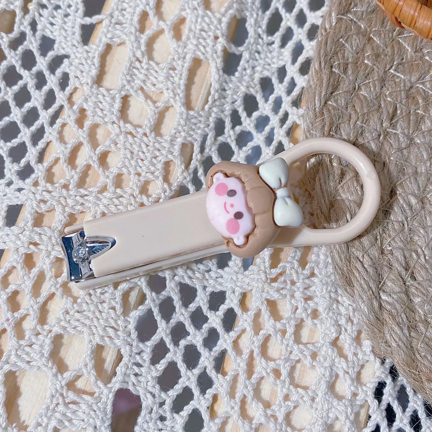 New Cute Cartoon Bear & Bunny Nail Clippers – Anti-Splash Nail Trimmer, Baby Nail Care Accessories, Manicure Tools