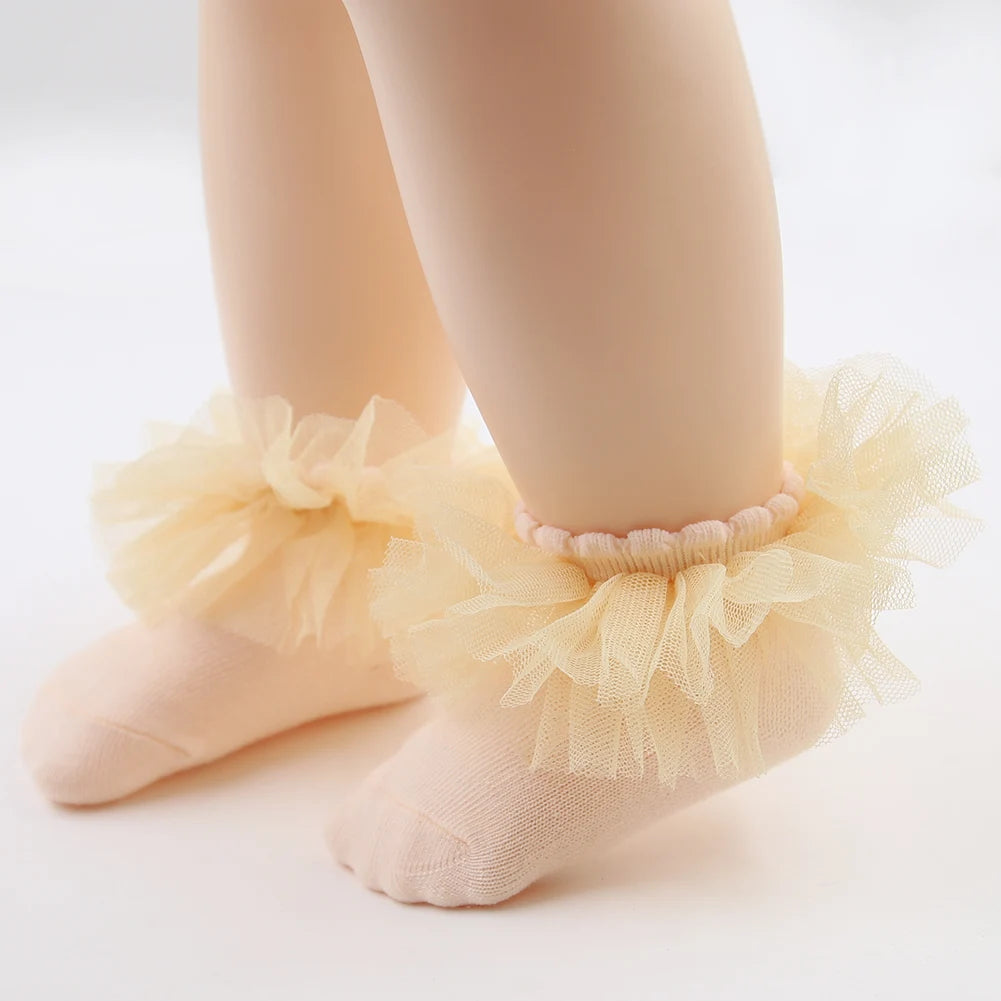 0-24M New Summer Thin Korean Lace Princess Baby Socks | Comfortable, Elastic, Soft & Breathable Leg Tights for Girls