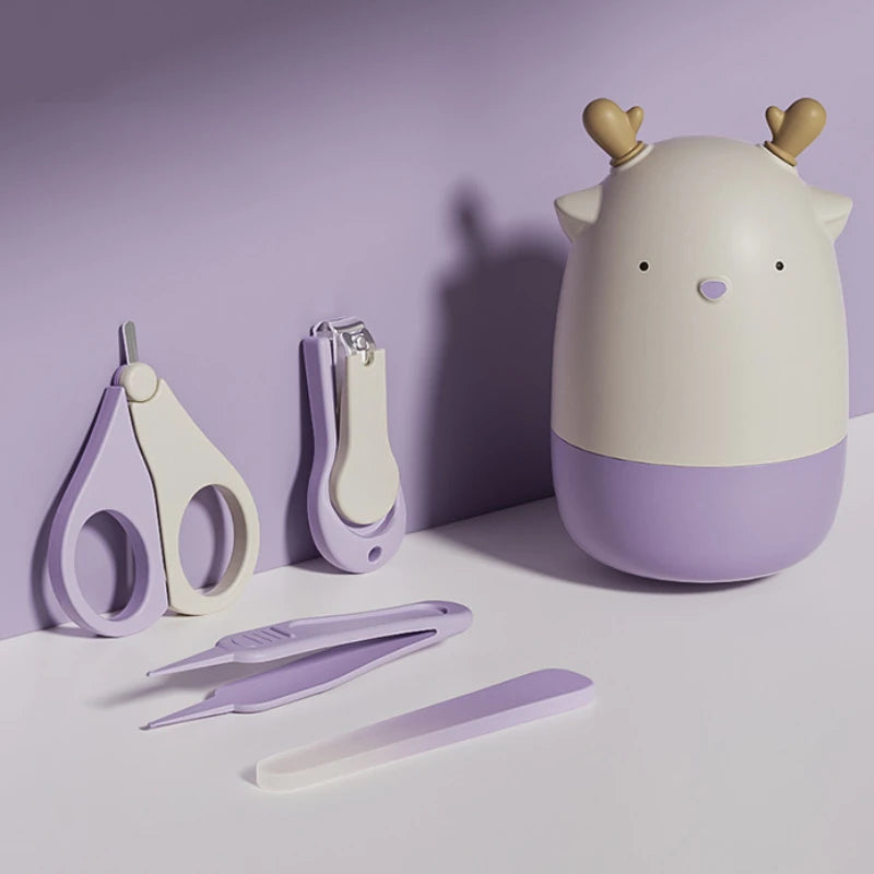 Baby Nail Scissor Set, New Little Deer Newborn Safety Scissors, Anti-Clip Nail Clippers, Baby Nail Trimmer Care Tool