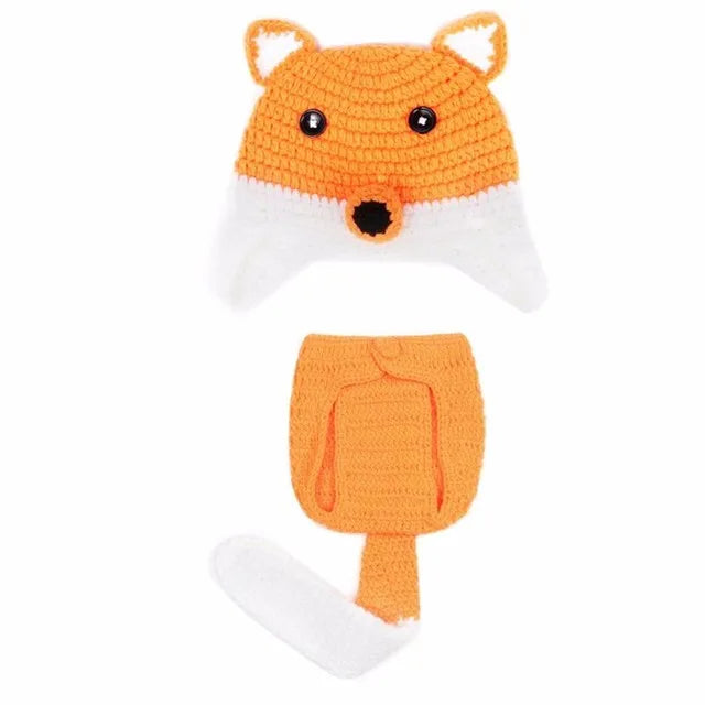 Animal Style Newborn Baby Crochet Halloween Costume - Handmade Mickey, Sleepy Owl & Frog Photography Props & Baby Gift