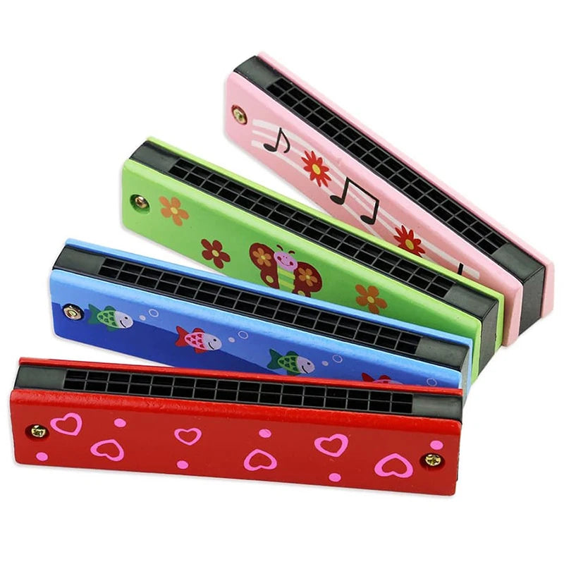Children's Wooden Harmonica Musical Instrument Toy - Music Teaching Aid Puzzle for Early Education and Kindergarten Beginners