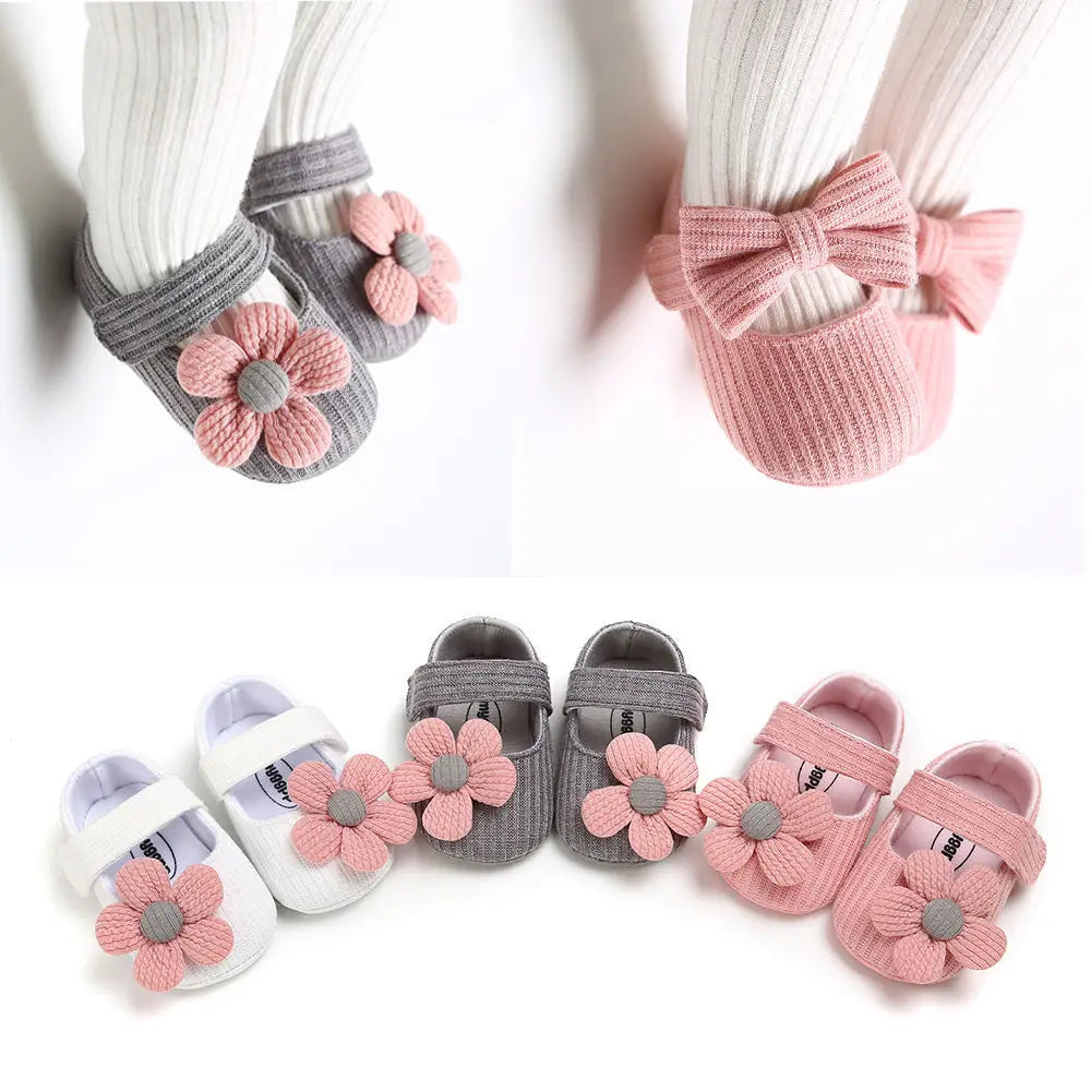 0-18M Baby Girls Cotton Shoes Retro Spring Autumn Toddlers Prewalkers Soft Bottom First Walkers