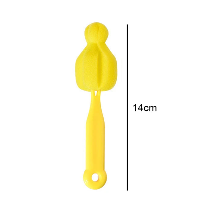 Sponge Nipple Cleaning Brush – Long Handle Baby Pacifier & Straw Scrubber, 360° Glass Cup & Kitchen Cleaning Tool