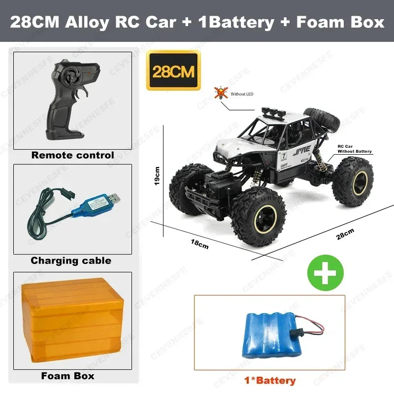 4WD Off-Road RC Car Remote Control Buggy Truck with LED Lights