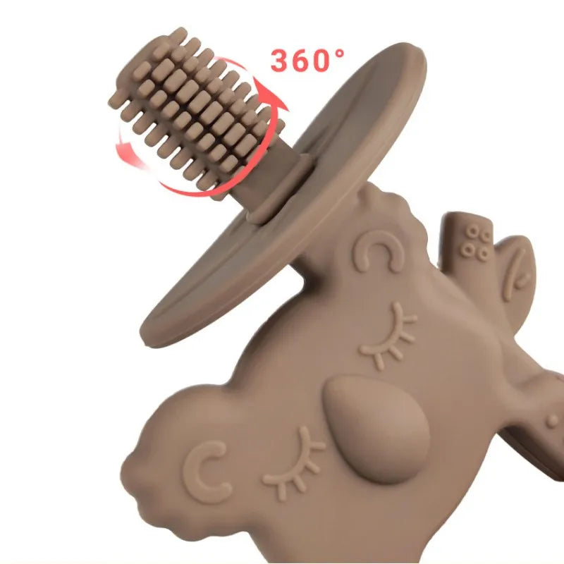 1PC Baby Silicone Training Toothbrush BPA Free Animal Koala Teether Chew Toy Teething Ring Infant Baby Accessory