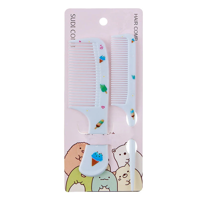 2Pcs/Set Cute Kids Hairdressing Comb - Anti-static Pointed Tail Comb for Girls - Strawberry Fruit Pattern Kids Hair Comb
